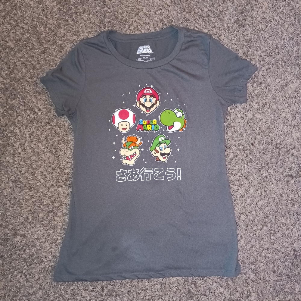 Super Mario XXL gray tee shirt